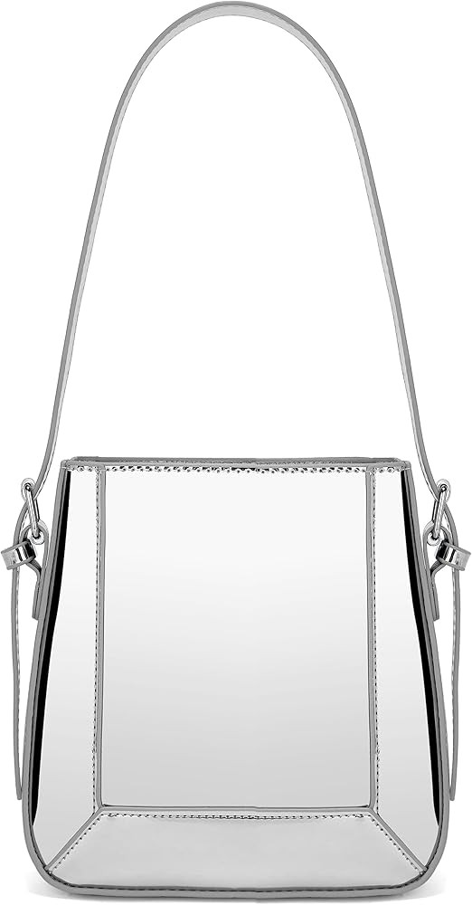 Hobo Bags for Women Patent Leather Tote Shiny Silver Purse Satchel Glossy Y2k Shoulder Bag Evenin... | Amazon (US)