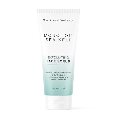 Exfoliating Face Scrub with Monoi Oil & Sea Kelp – Clarifying & Firming Facial Exfoliator with ... | Amazon (US)