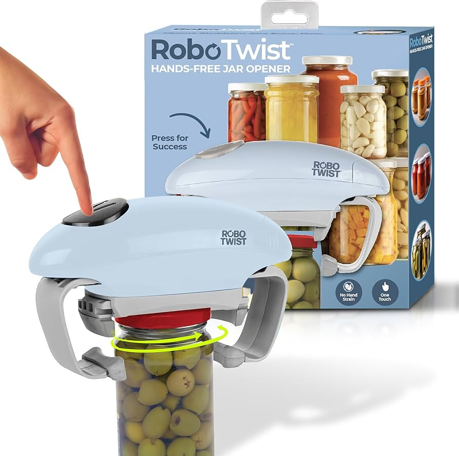 Robotwist Electric Jar Opener Top Rated for Seniors, Deluxe Model with Improved Torque, 1 Touch A... | Amazon (US)