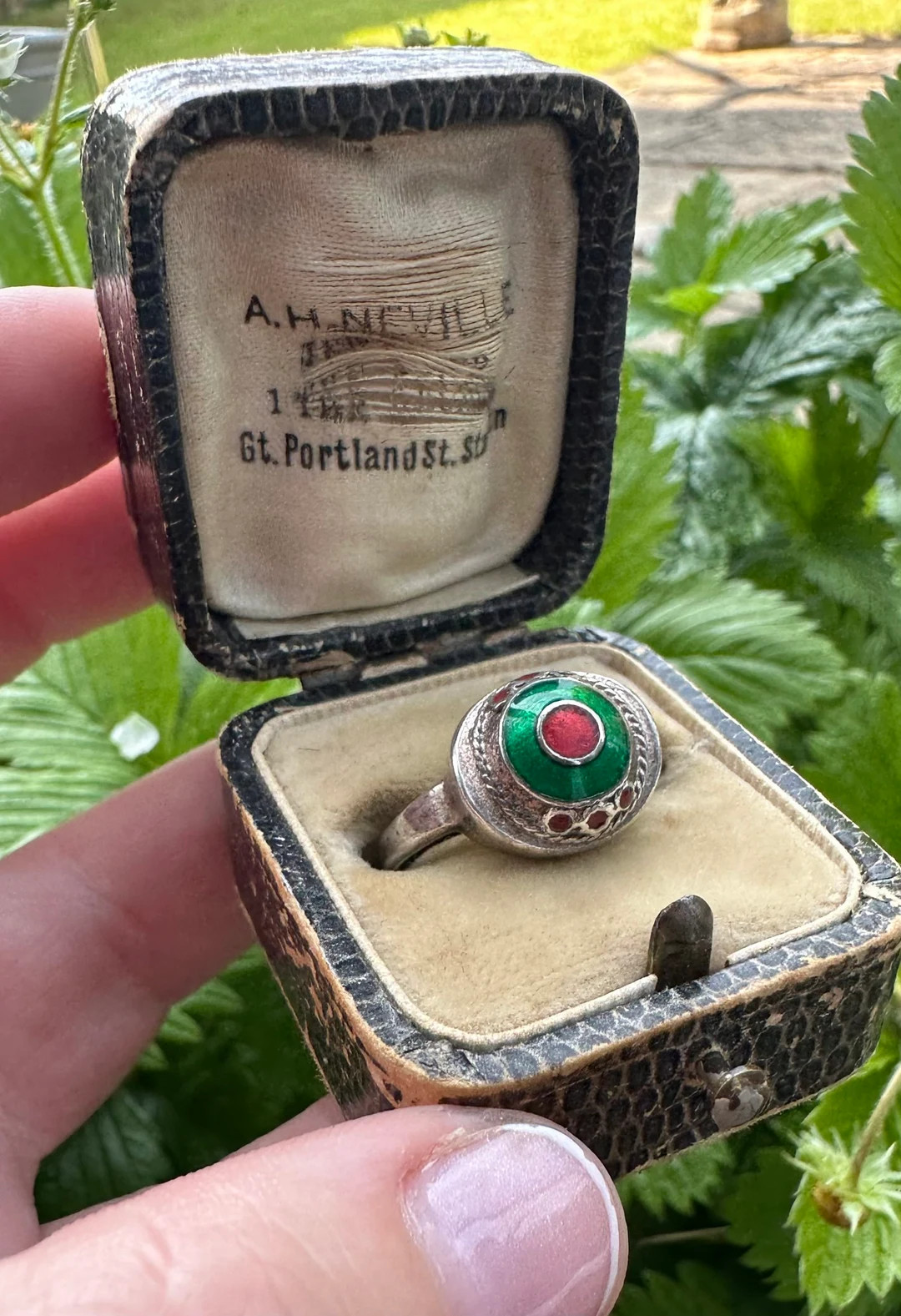 Victorian Antique Solid Silver & Enamel Bullseye Ring - Etsy | Etsy (US)