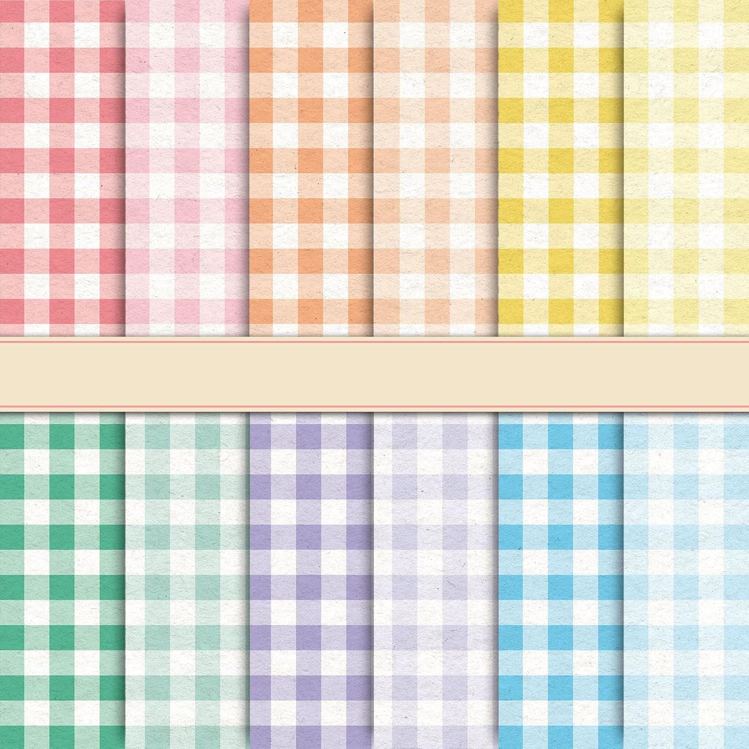 Whaline 24Pcs Pastel Plaid Pattern Paper Colorful Scrapbook Paper Double-Sided Decorative Craft P... | Amazon (US)