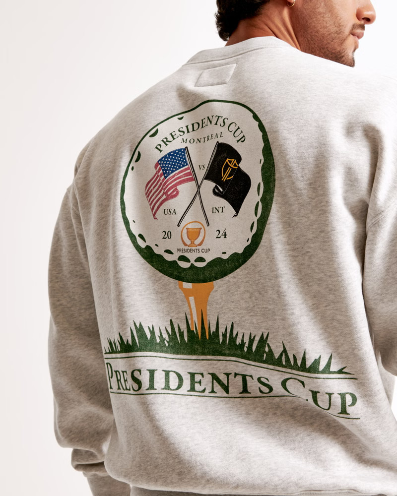 Men's PGA President's Cup Graphic Crew Sweatshirt | Men's New Arrivals | Abercrombie.com | Abercrombie & Fitch (US)