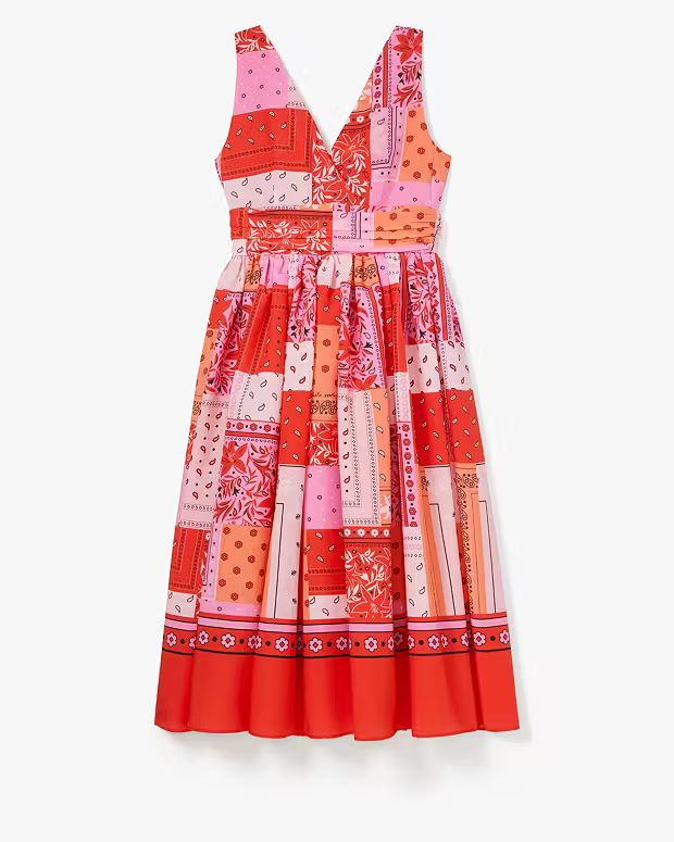 Bandana Patchwork V-neck Dress | Kate Spade (US)