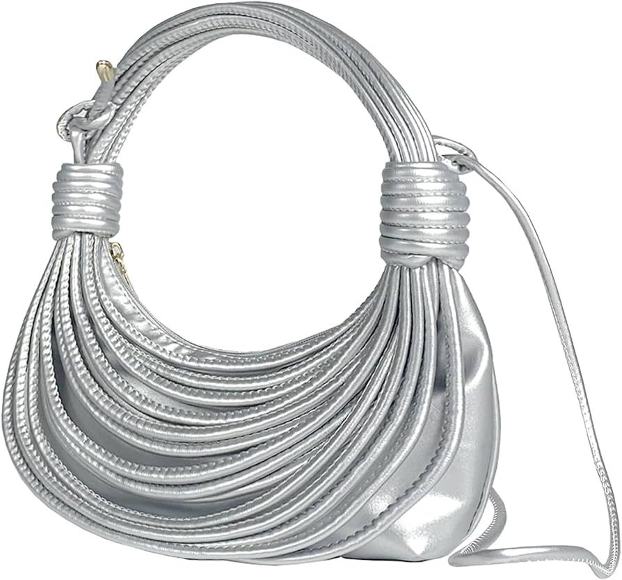 Poualss Shoulder Handbag knotted Woven Handbag Underarm Bag Satchel Shoulder Bag PU Clutch Purse ... | Amazon (US)