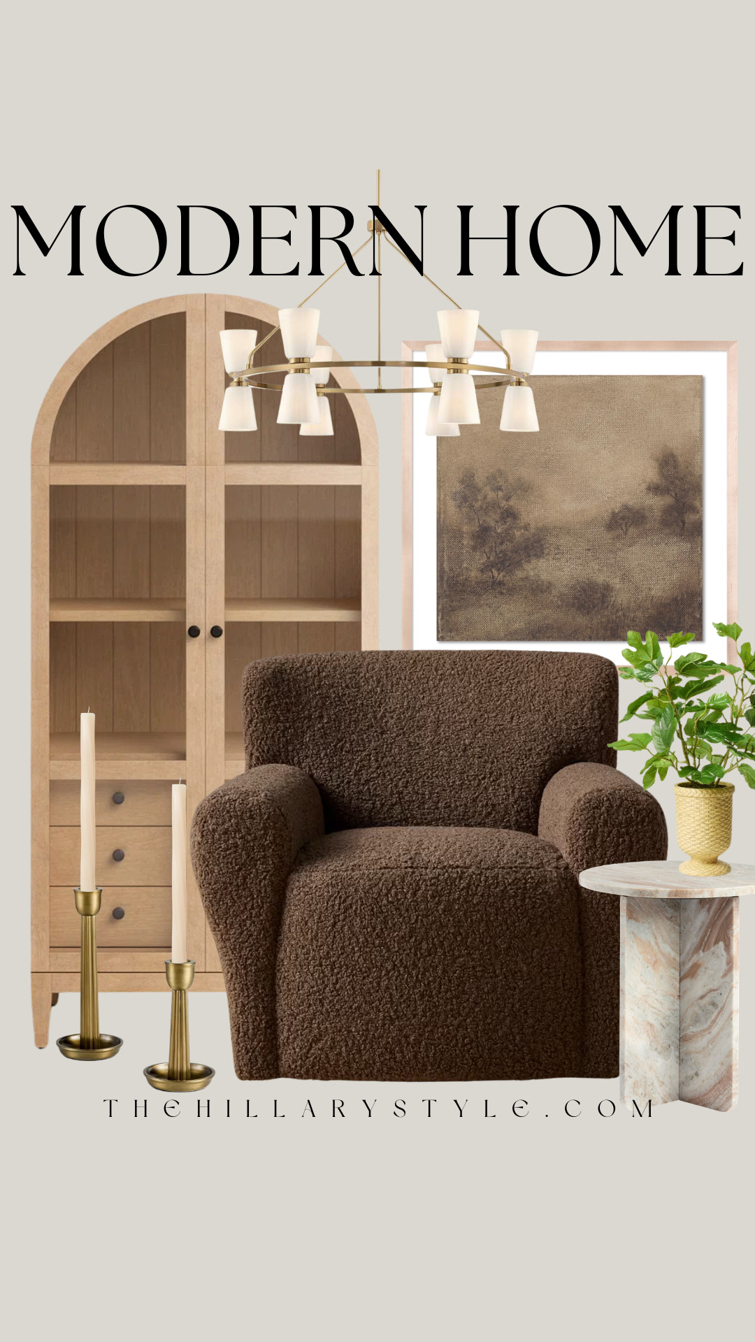 Modern Organic Sitting Area Refresh
Elevate your home with a Modern Organic sitting area that balances Quiet Luxury and Warm Minimalism. This curated corner features a sculptural brown bouclé chair paired with a stunning arched wood cabinet, creating a cozy yet sophisticated focal point. Incorporating Neo Deco influences through brass accents and marble textures adds a polished finish to this earthy neutral palette. Perfect for an entryway or living room nook, these trending home finds bring a grounded, high-end feel to your space. Birch Lane, Joon Loloi, World Market, Magnolia, Target 

 

#LTKSeasonal #LTKHome