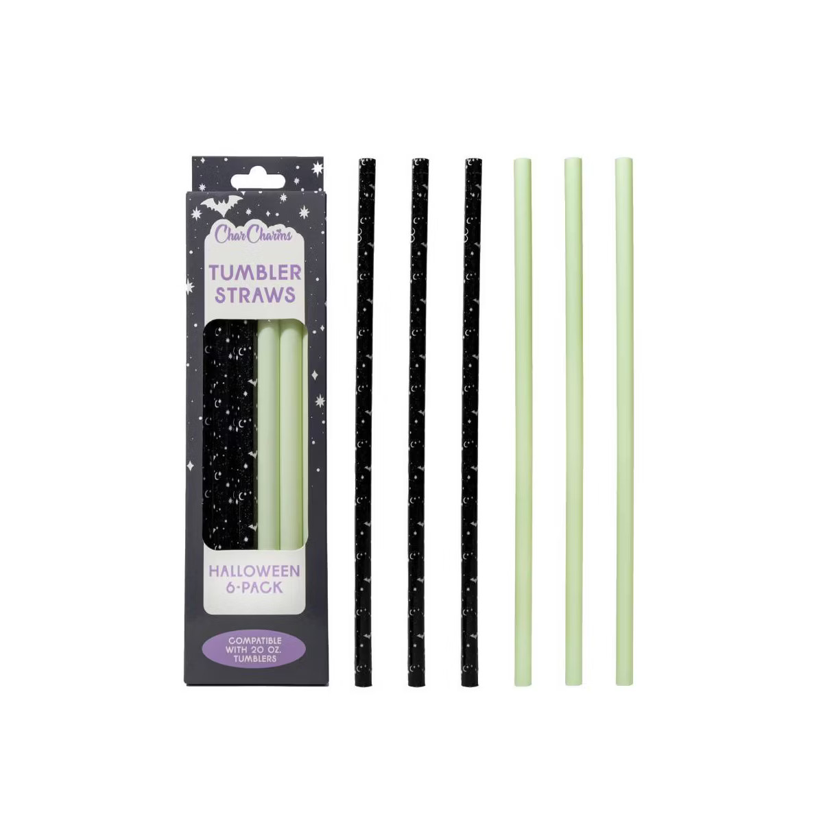 CharCharms 6pk 20oz Water Bottle Straws Pattern | Target