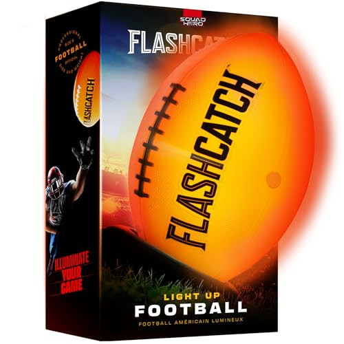 FlashCatch Light Up Football - Glow in The Dark Ball - NO 6 - Boys Gifts - Outdoor Sports, Birthday Gifts for Boys 8-15+ Year Old - Kids Teenage Youth Gift Ideas - Boy Toys Ages 8 9 10 11 12 13 14 15 | Amazon (US)