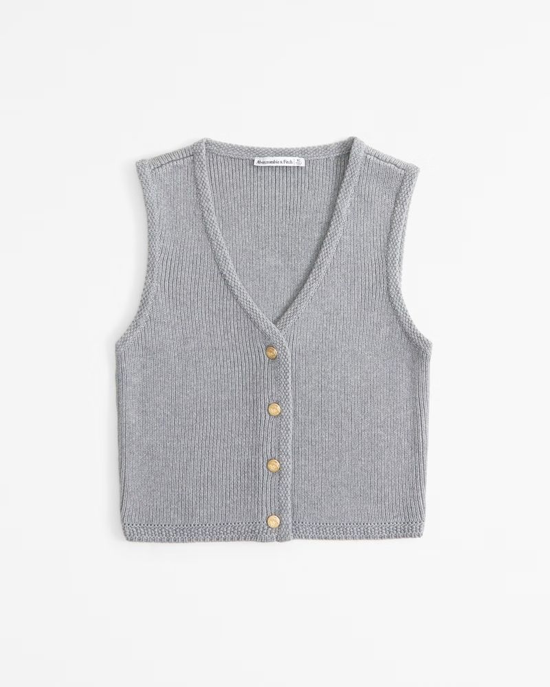 Women's The A&F Mara Button-Up Sweater Vest | Women's Tops | Abercrombie.com | Abercrombie & Fitch (US)