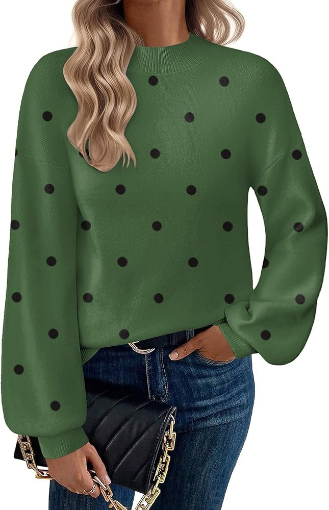 Zeagoo Sweaters for Women Fall Fashion 2025 Trendy Long Sleeve Turtleneck Pullover Lantern Knit S... | Amazon (US)