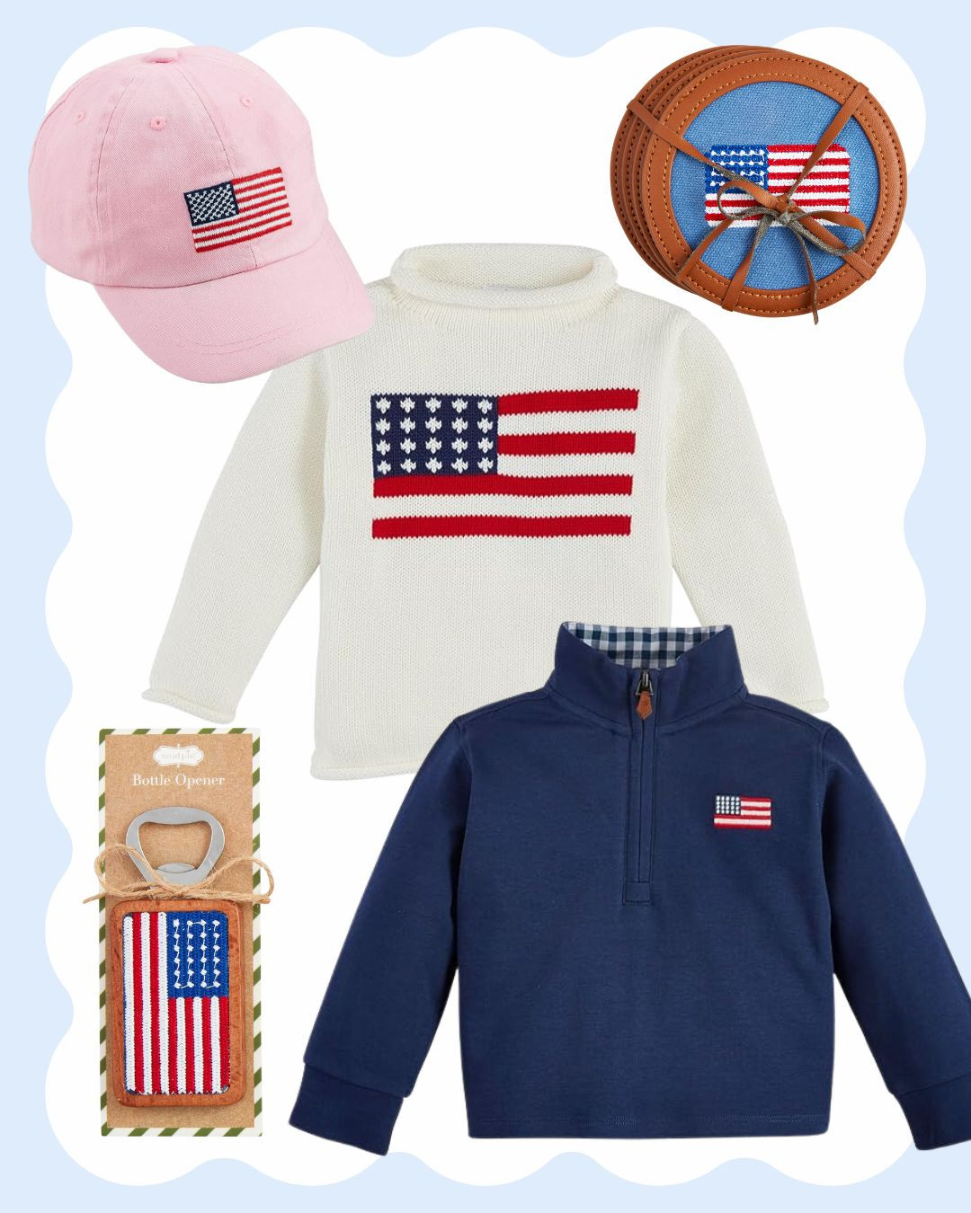 American summer, kids style | girls | boys | playtime | dresses | outfits | shop | cotton | sets | ruffle | scallop | preppy | coastal | southern | baby | transition weather | red | green | orange | seasonal, kids,  girls,  boys, classic style, preppy style, ruffles, scallops, bonnets, pjs, swim, flag,  

 #LTKSeasonal #LTKBaby #LTKKids