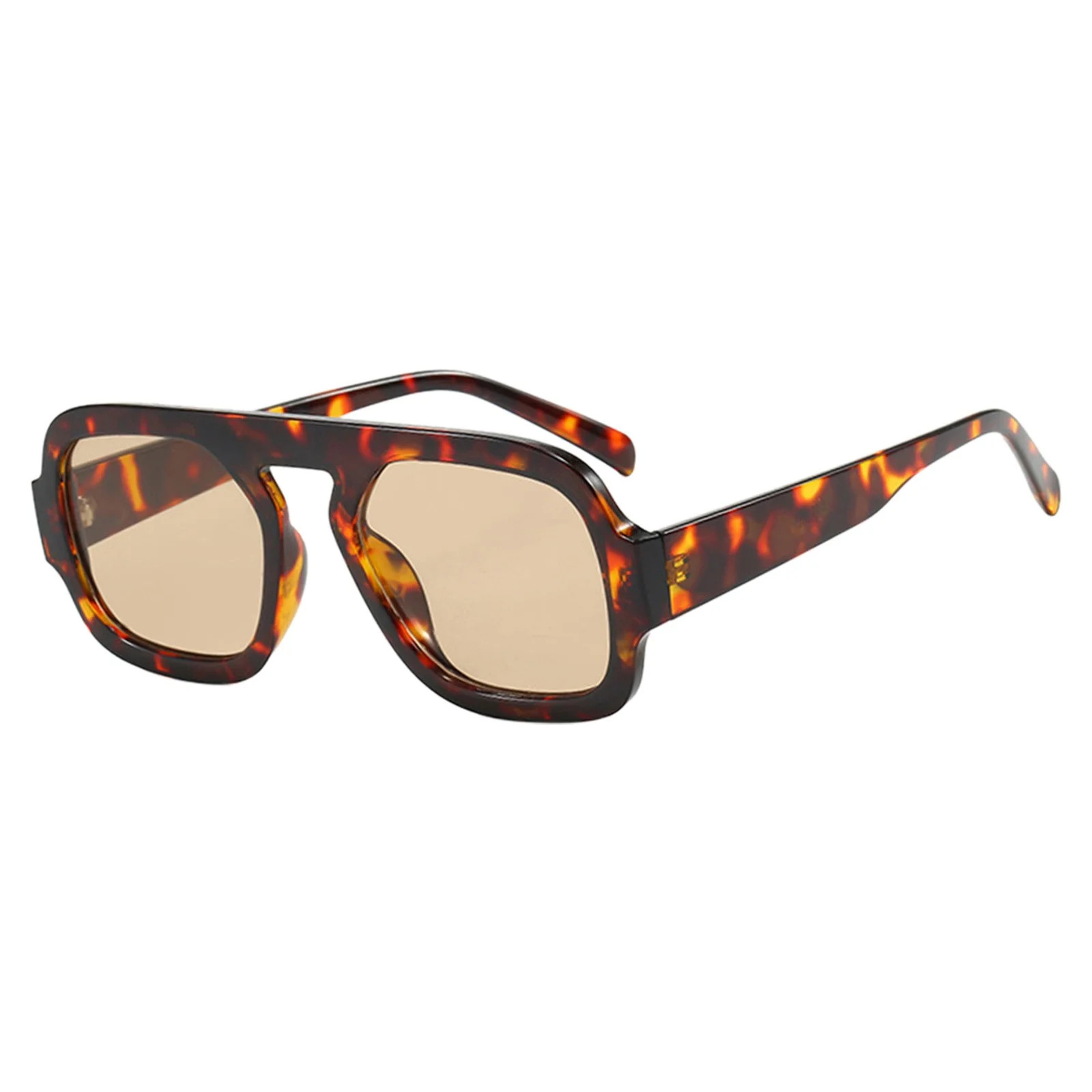 FYEGRE Classic Round Retro Sunglasses for Women and Men with Large Frame Protective Eyewear Khaki | Walmart (US)