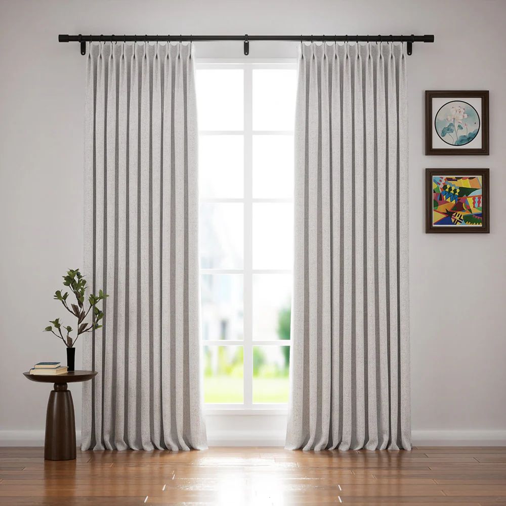 Lille Linen Pinch Pleat Curtains Drapes with Blackout Lining | Homerilla