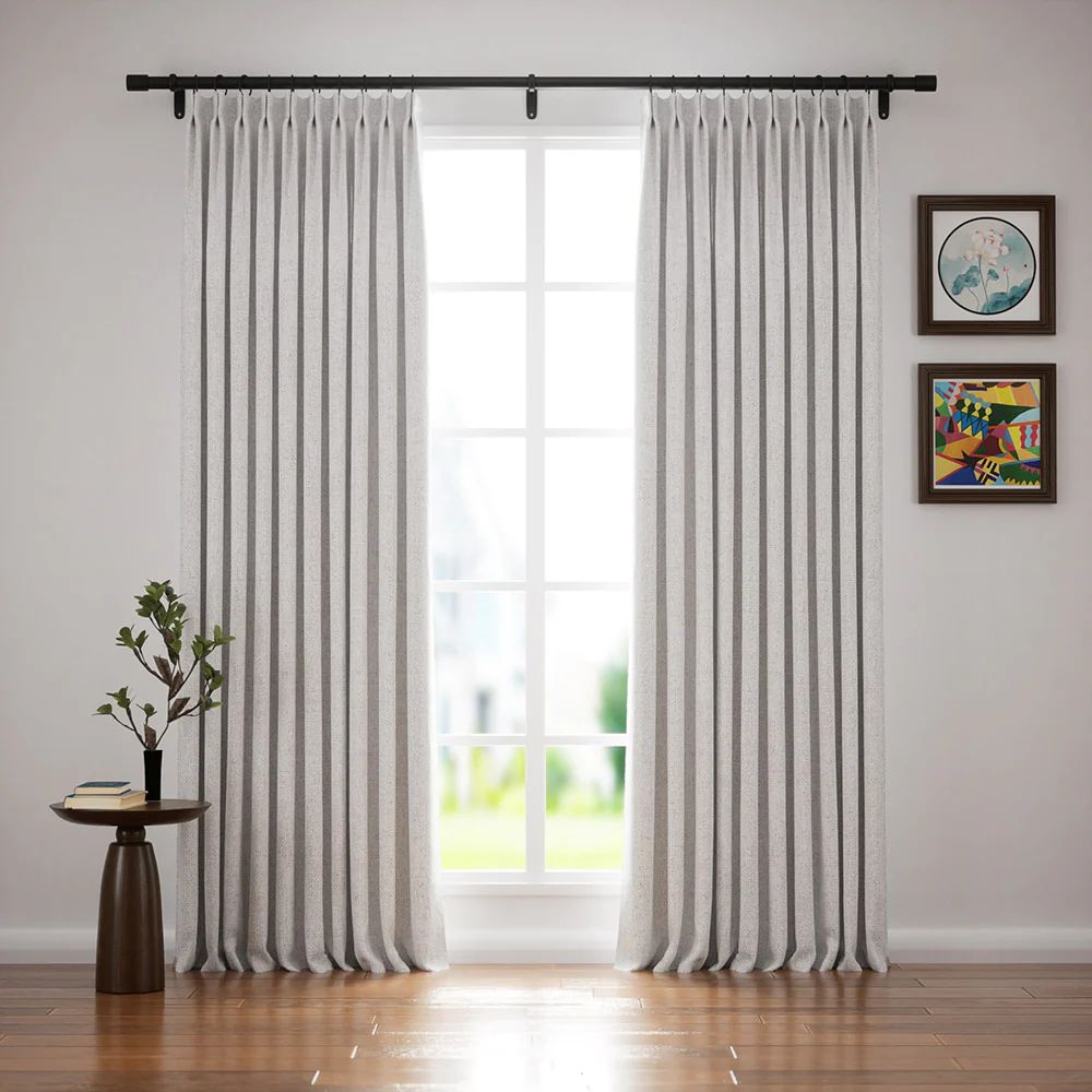 Lille Linen Pinch Pleat Curtains Drapes with Blackout Lining | Homerilla