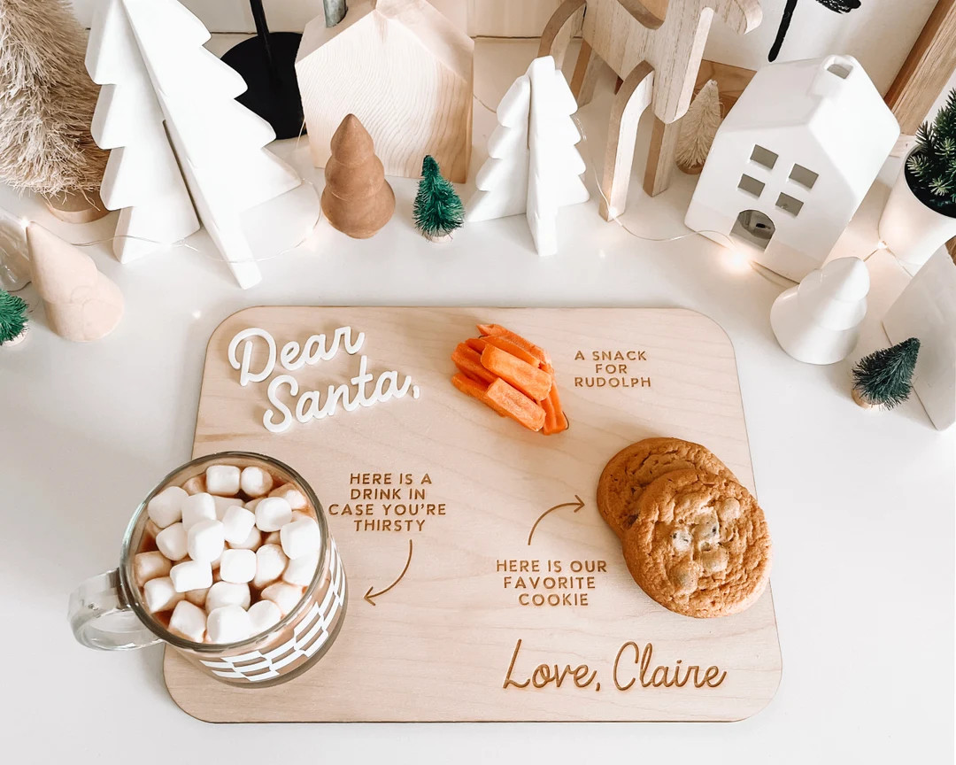 Personalized Dear Santa Cookie Tray, Christmas Eve Decor, Rudolph Snack, Santa Gift | Etsy (US)