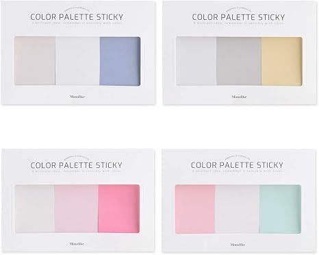 Monolike Colour Palette Sticky Solid 301 B Set 4p - Self-Adhesive Memo Pad 30 Sheets | Amazon (US)