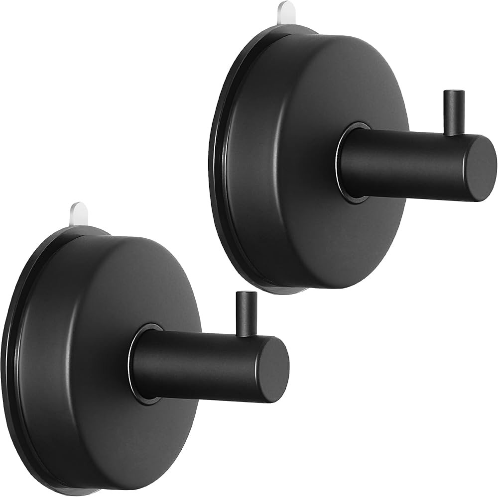 SOCONT Suction Cup Hooks for Shower, SUS 304 Stainless Steel Shower Hook for Inside Shower, Matte... | Amazon (US)