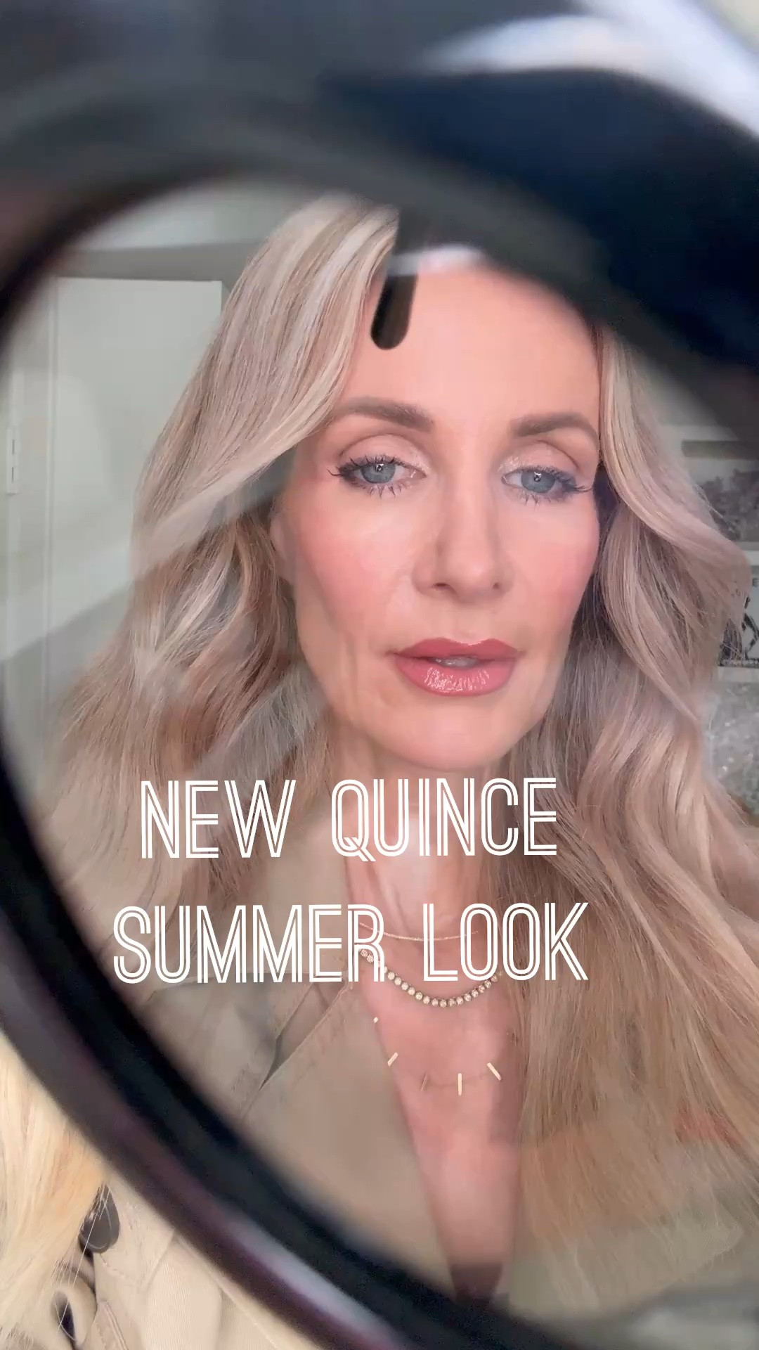 Quince summer outfit try-on — this cropped trench coat is such a chic lightweight layer, and I love it styled with longer denim shorts, a ribbed built-in bra tank, modern cat-eye sunglasses, and kitten heels. Such an easy polished summer look with amazing price points. I'm wearing an XS in the Jacket & tank and a size 24 in the shorts. #LTKOver40 #LTKFinds #LTKSummer
 

 