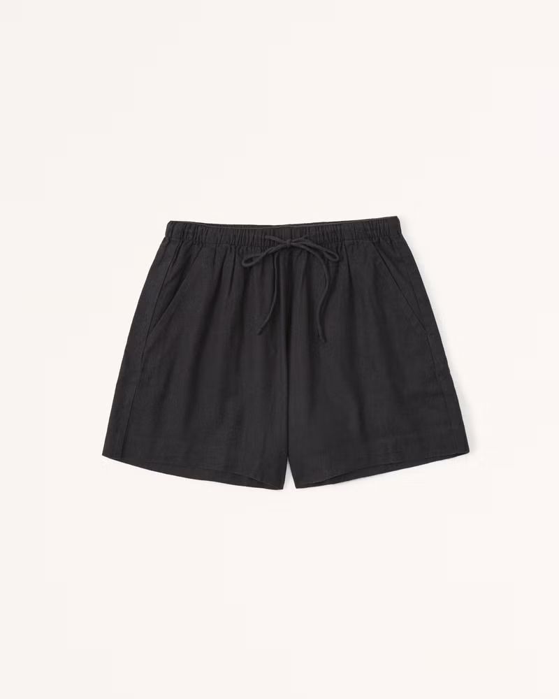 Women's Linen-Blend Pull-On Shorts | Women's Bottoms | Abercrombie.com | Abercrombie & Fitch (US)