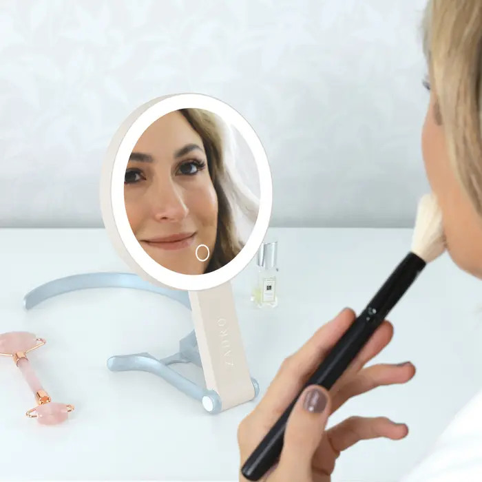 Multi-Position Lighted Travel Hand Mirror with 10X/1X Magnification | Nordstrom