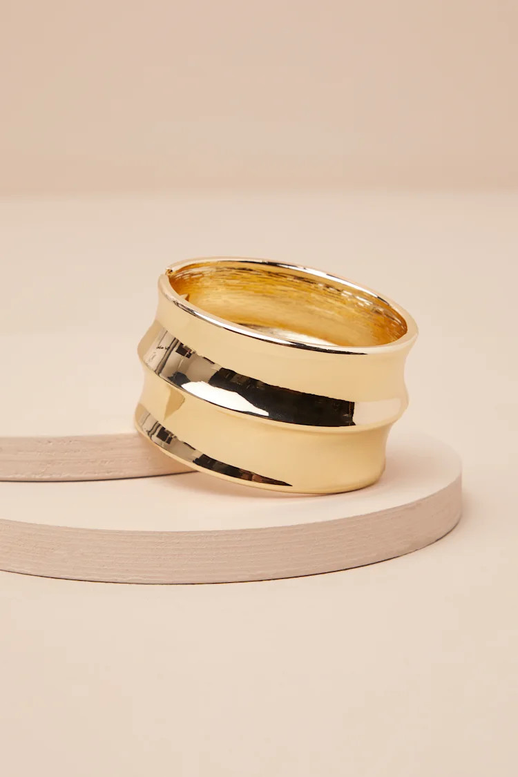 Sannika Gold Chunky Cuff Bracelet | Lulus
