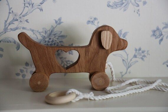 READY TO SHIP - Wooden Dog Pull Along Toy | Etsy (US)