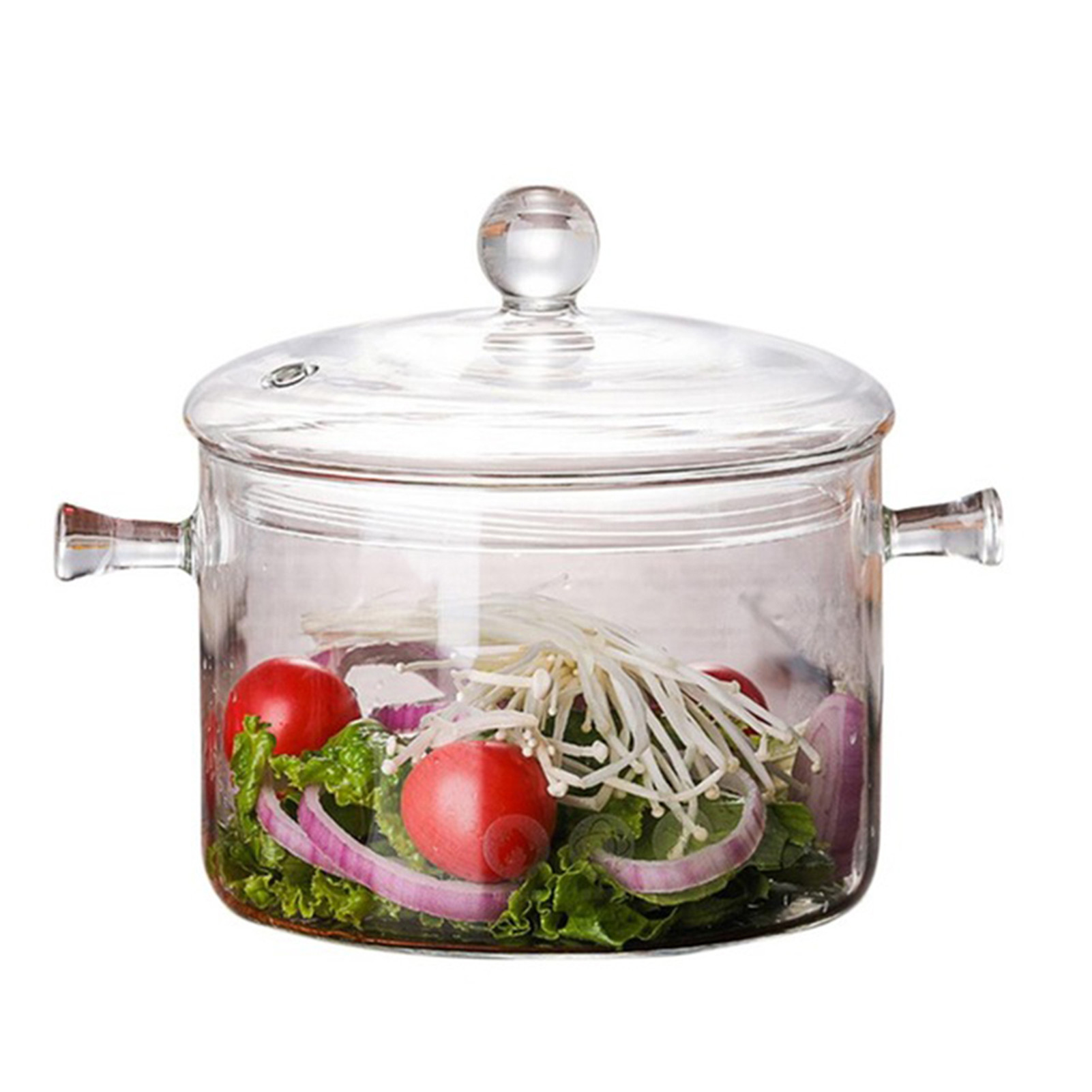 Glass Cooking Pan Healthy Heat-resistant Transparent Cooking Soup Glass Milk Pot with Lid | Walmart (US)