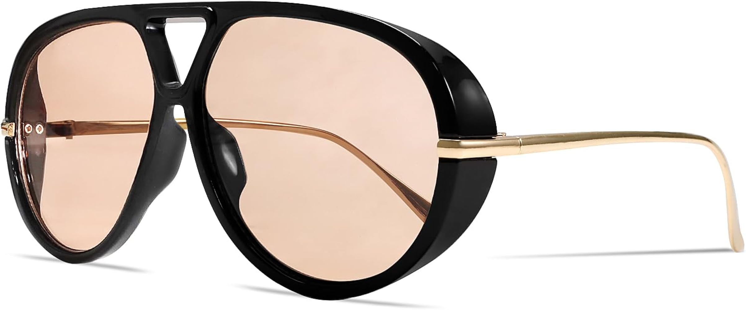 Retro Gold Aviator Sunglasses for Women Men, 2026 Metal Oversized 70s Aviators Black Sun Glasses | Amazon (US)