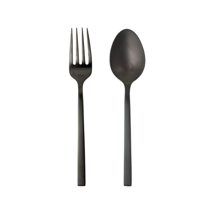 Fortessa Arezzo 2-Piece Serving Set, Brushed Black | Williams-Sonoma