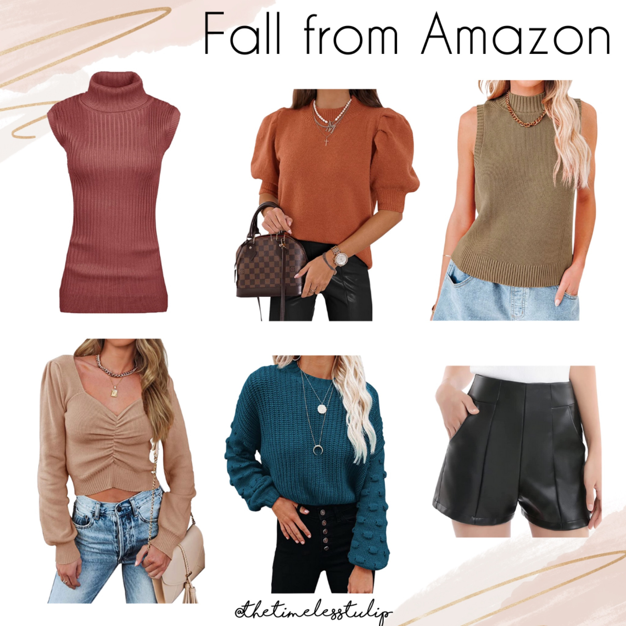 Fall Transition from Amazon | fall sweaters | fall tops | leather shorts | fall outfits under $50 | fall looks under $30 | light weight sweaters 



#LTKstyletip #LTKSeasonal #LTKunder50