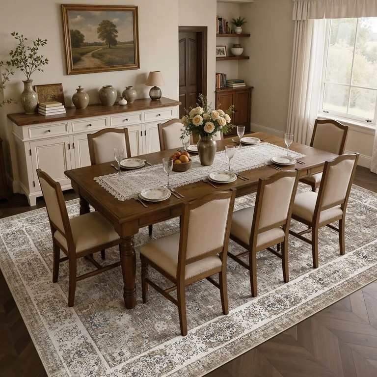 MICGEEK 9x12 Large Area Rugs, Washable Vintage Distressed Rug for Living Room Bedroom Home Office... | Walmart (US)