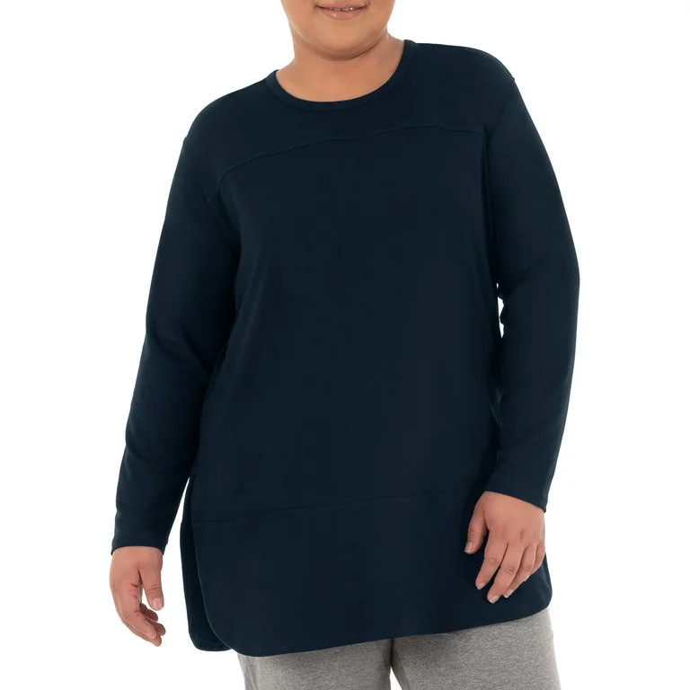 Athletic Works Women's Plus Active Long Sleeve French Terry Tunic | Walmart (US)