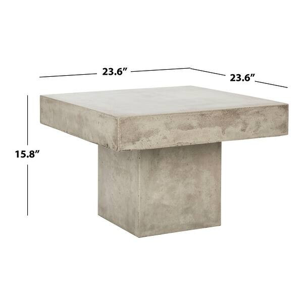 SAFAVIEH Tallen Dark Grey Modern Concrete Indoor/ Outdoor Coffee Table - 23.6" x 23.6" x 15.8" | Bed Bath & Beyond