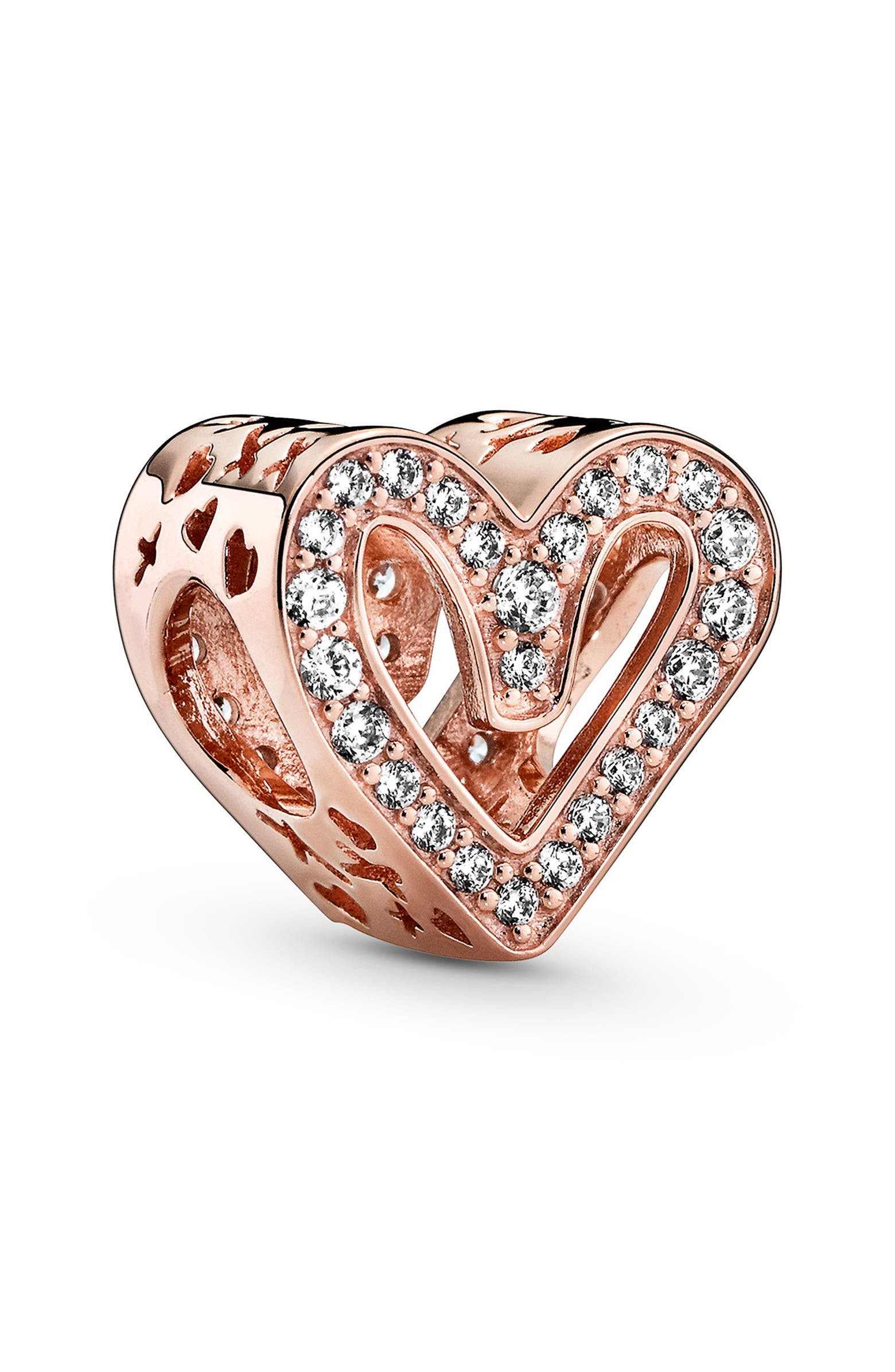 PANDORA Rose Sparkling Freehand Heart Charm | Nordstrom | Nordstrom