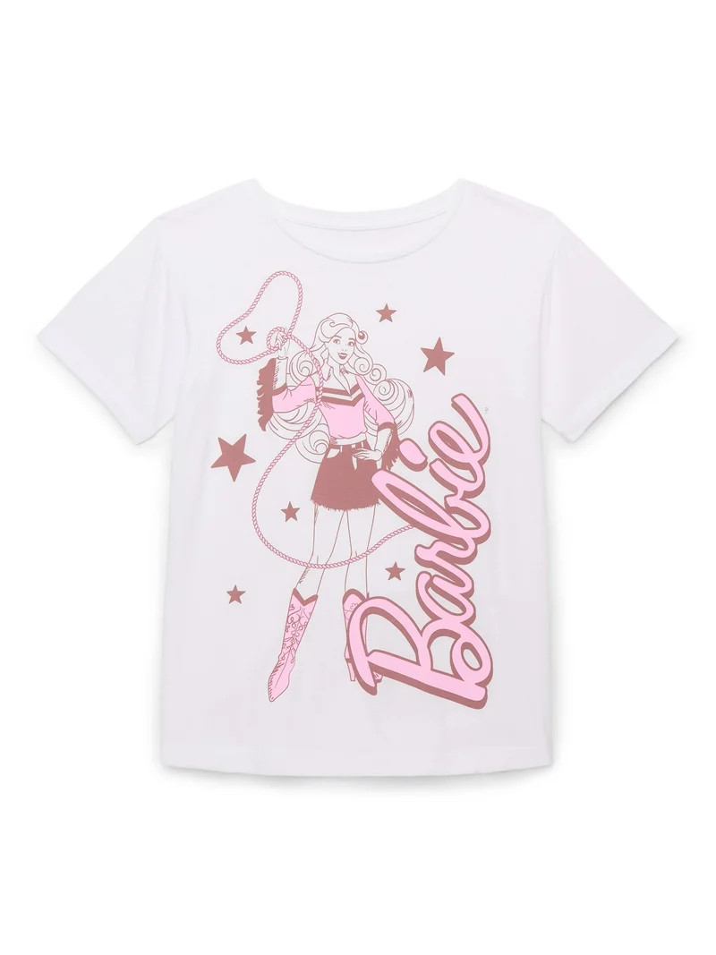 Barbie Cowgirl Girls Short Sleeve Graphic T-Shirt, Sizes 4-16 | Walmart (US)