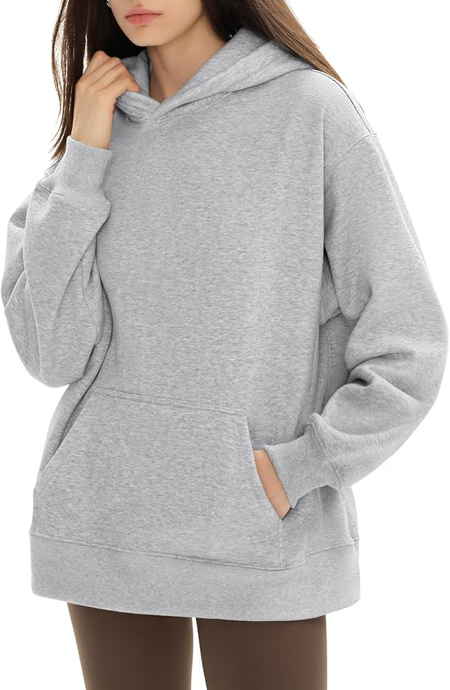 PUMIEY Womens Oversized Hoodies Cozy Fleece Sweatshirt with Pocket Long Sleeve Outfits Tops Fall ... | Amazon (US)