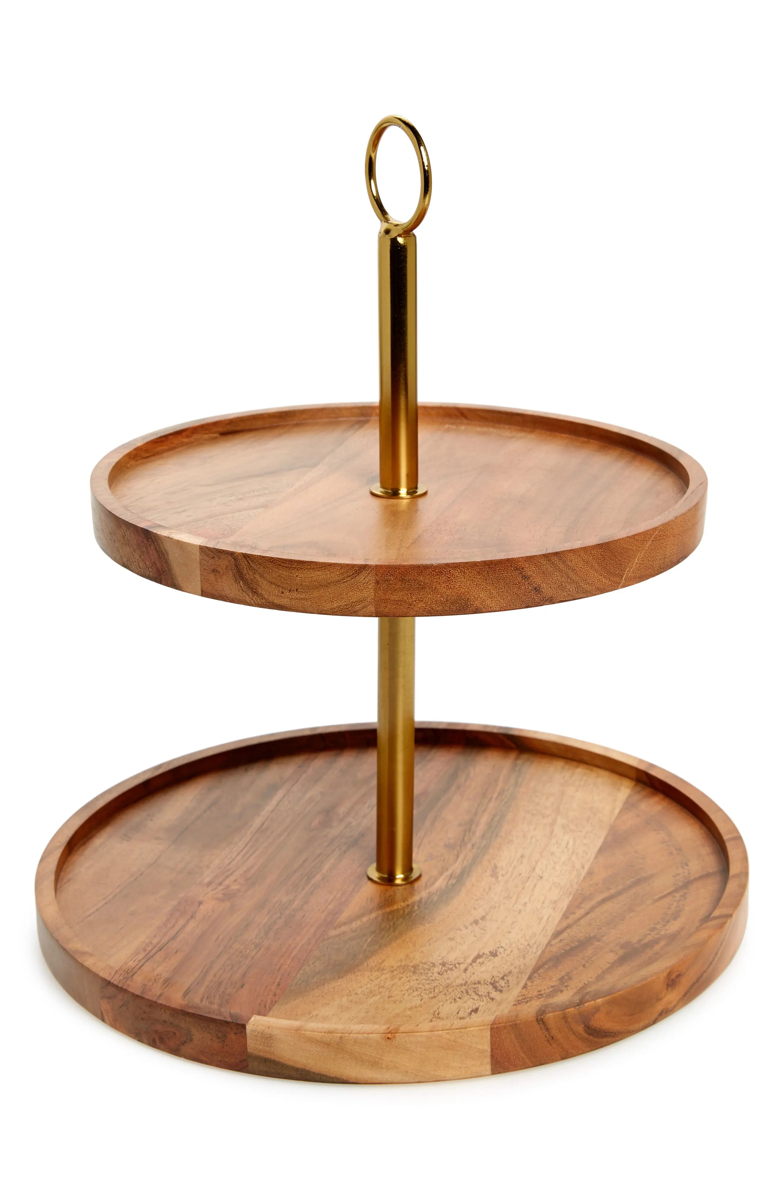 Nordstrom at Home Gold & Wood Two-Tier Pastry Stand | Nordstrom