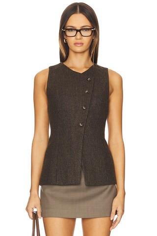 ASTR the Label Sonja Vest in Brown Plaid from Revolve.com | Revolve Clothing (Global)