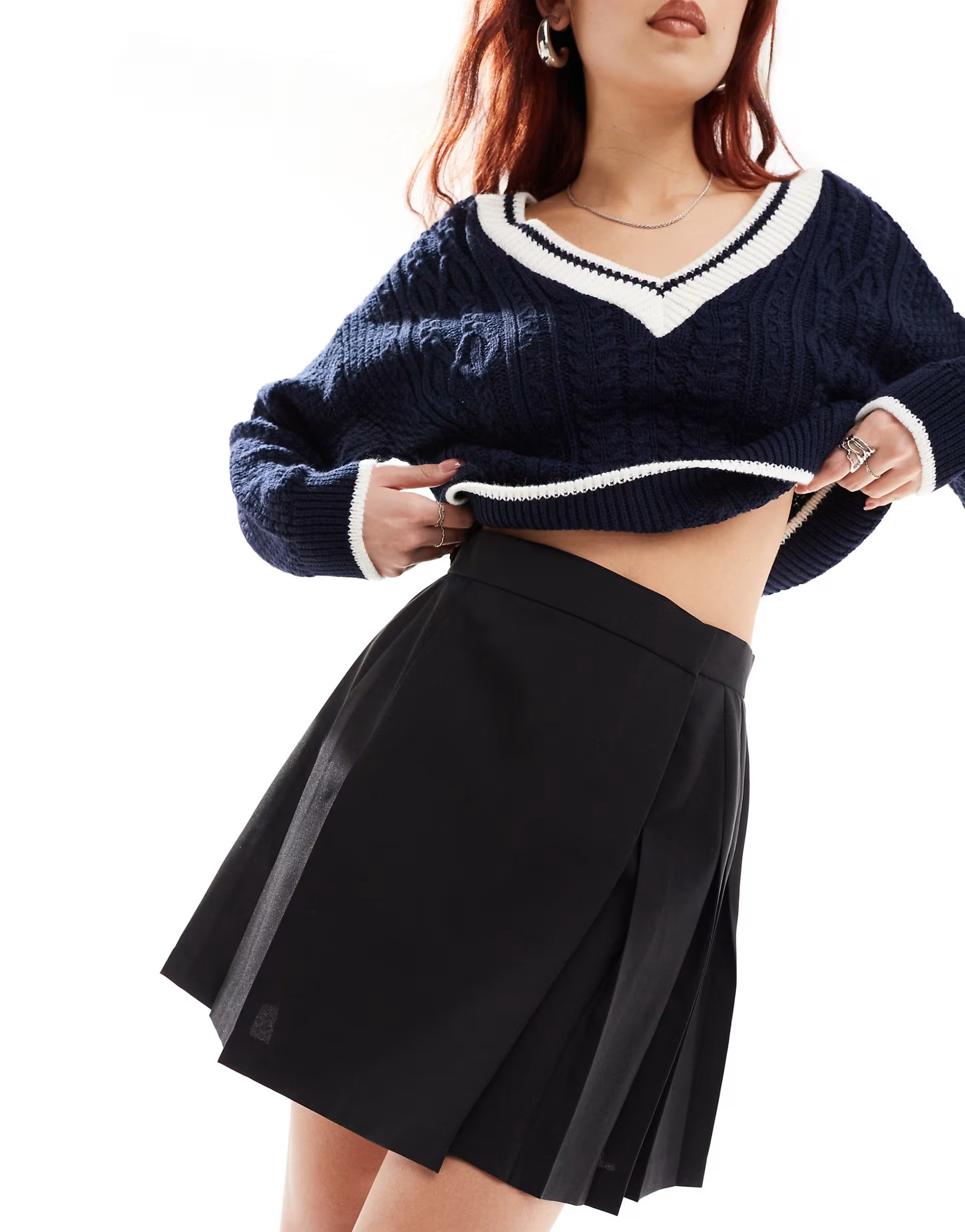 ASOS DESIGN pleated mini skirt in black | ASOS (Global)