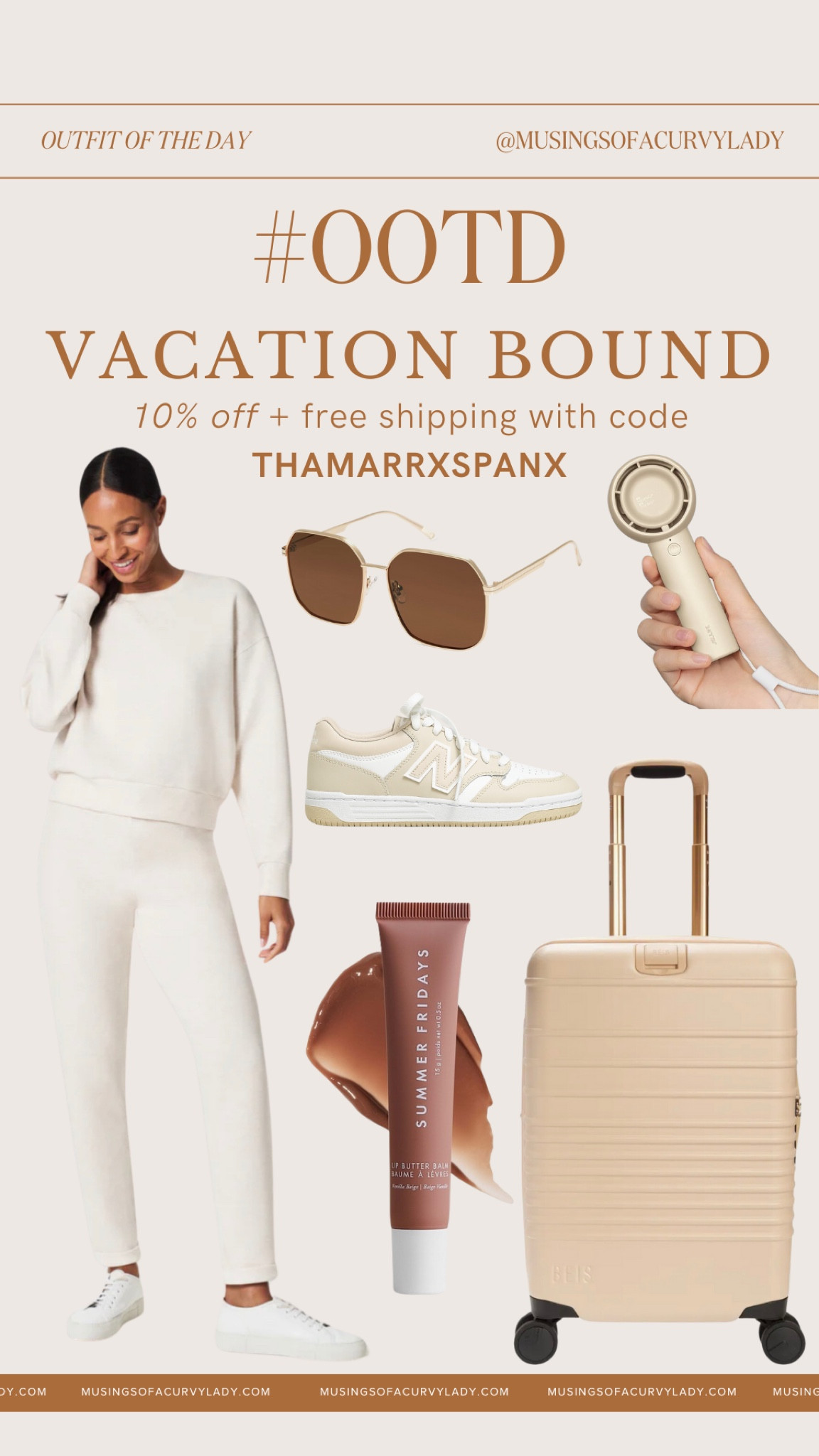 Here’s what I’m wearing on my vacay!✨

plus size fashion, luggage suitcase, lip balm, summer fridays, new balance, tennis shoes, travel outfit inspo, Spanx, long sleeve, loungewear socks, basics, Amazon deals, sunglasses, handheld fan

#LTKbeauty #LTKplussize #LTKfindsunder100