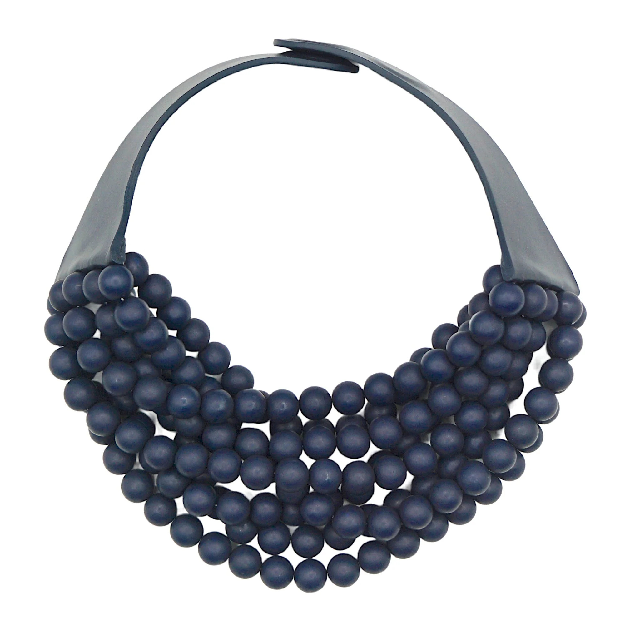 Round Bella Matte Navy Necklace | Fairchild Baldwin