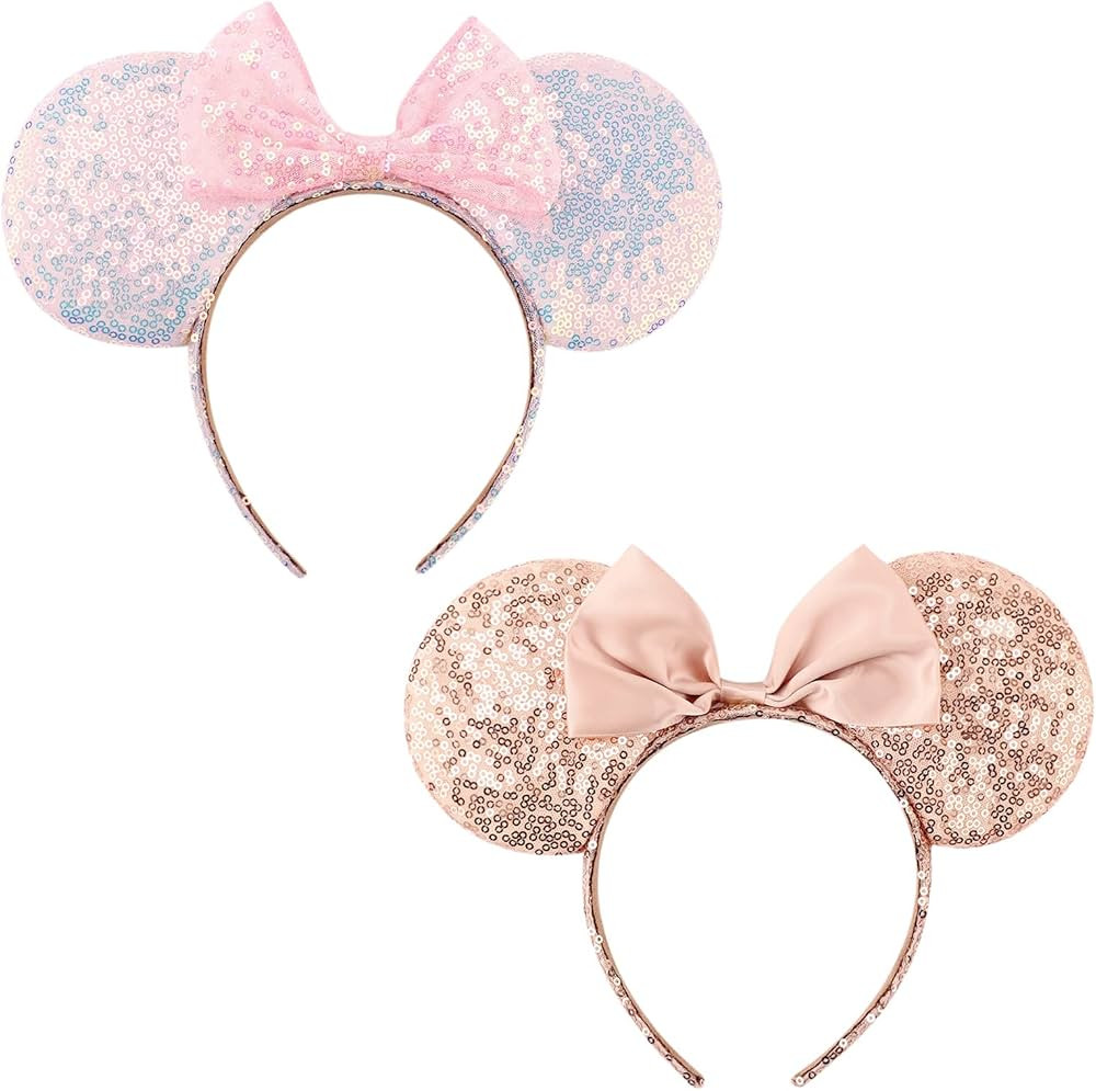 DRESHOW Mouse Ears Bow Headbands Glitter Party Decoration Cosplay Costume for Girls & Women | Amazon (US)
