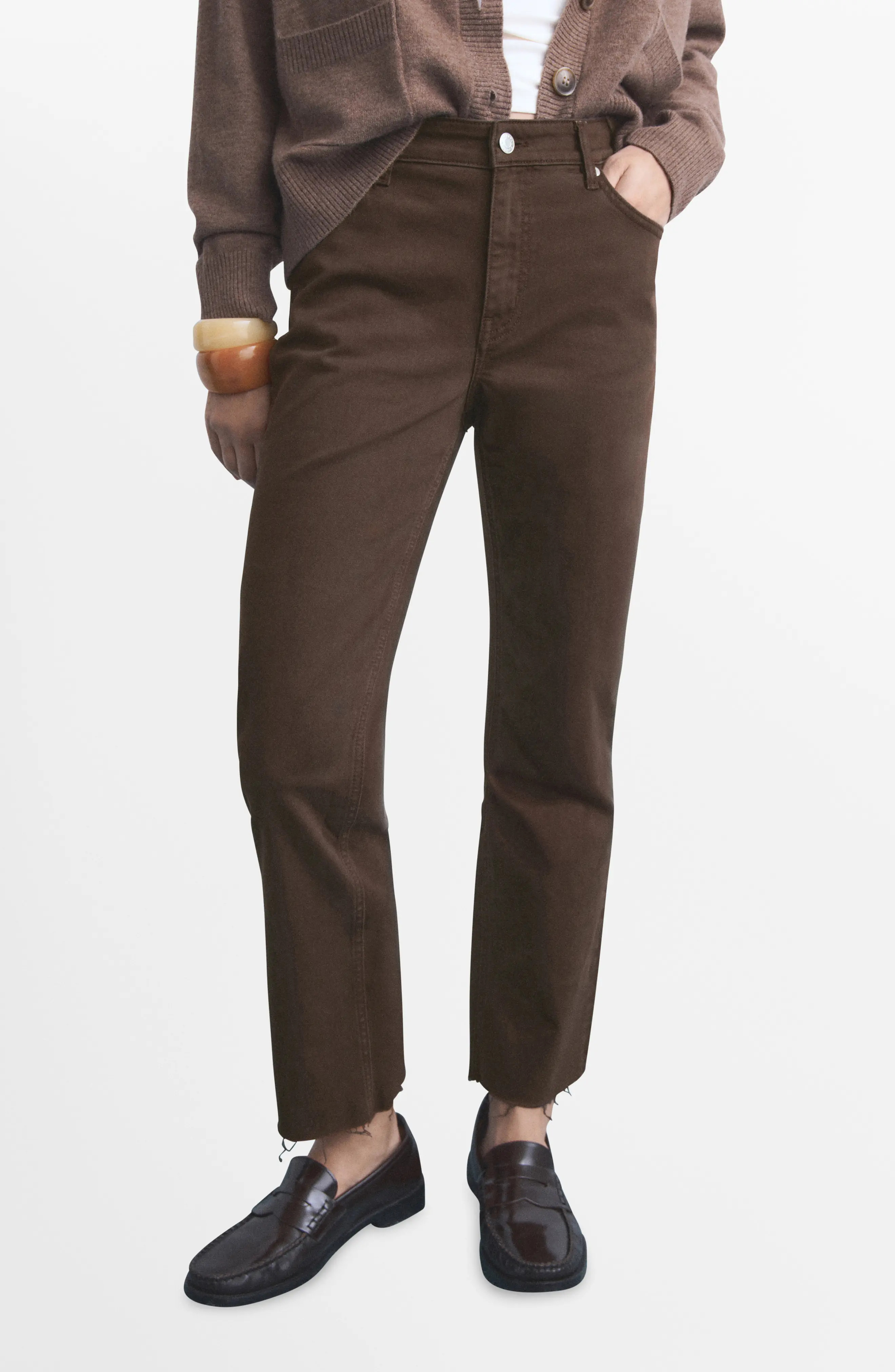 MANGO Sienna Raw Hem Crop Flare Jeans (Women) | Nordstrom | Nordstrom