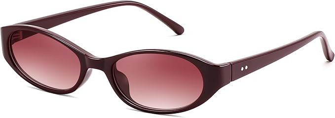 FEISEDY Retro Oval Womens Sunglasses, Trendy Cat Eye Skinny Chic Narrow Y2K 90s Small Sunnies B91... | Amazon (US)