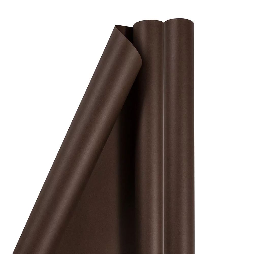 JAM Chocolate Brown Paper Matte Gift Wrap Papers, (2 Rolls) 25.5 sq ft. | Walmart (US)