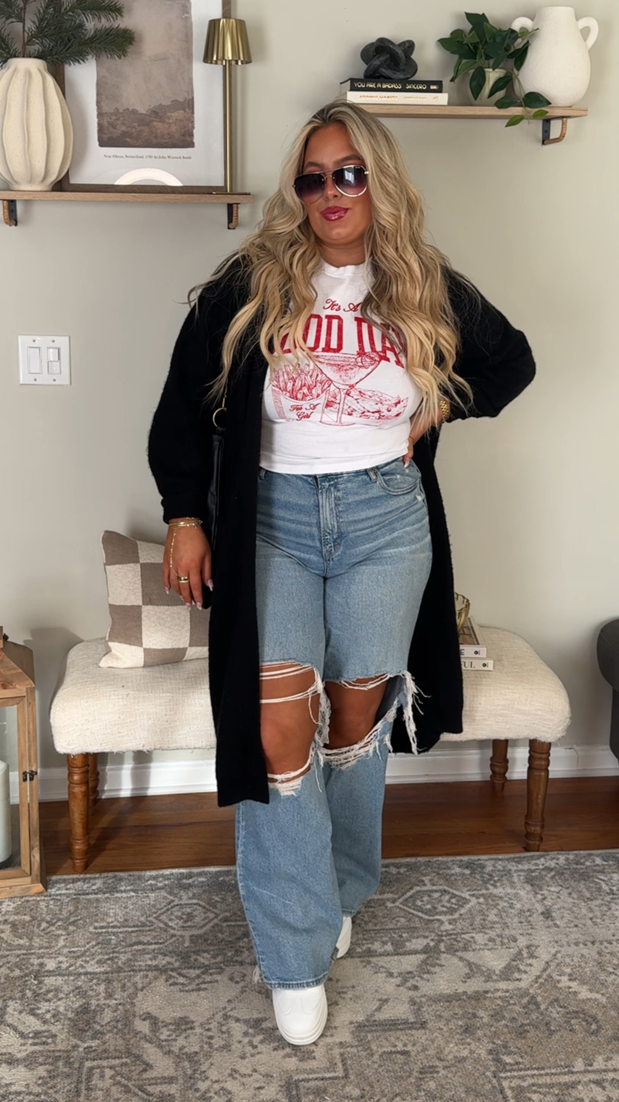 
XL CARDI
M TEE (for a tighter cropped look)
18 JEANS (minimal stretch)
SHOES TTS

#amazon #platformsneakers #graphictee #girldinner #cardigan #spring #rippeddenim

#LTKMidsize #LTKStyleTip #LTKPlusSize