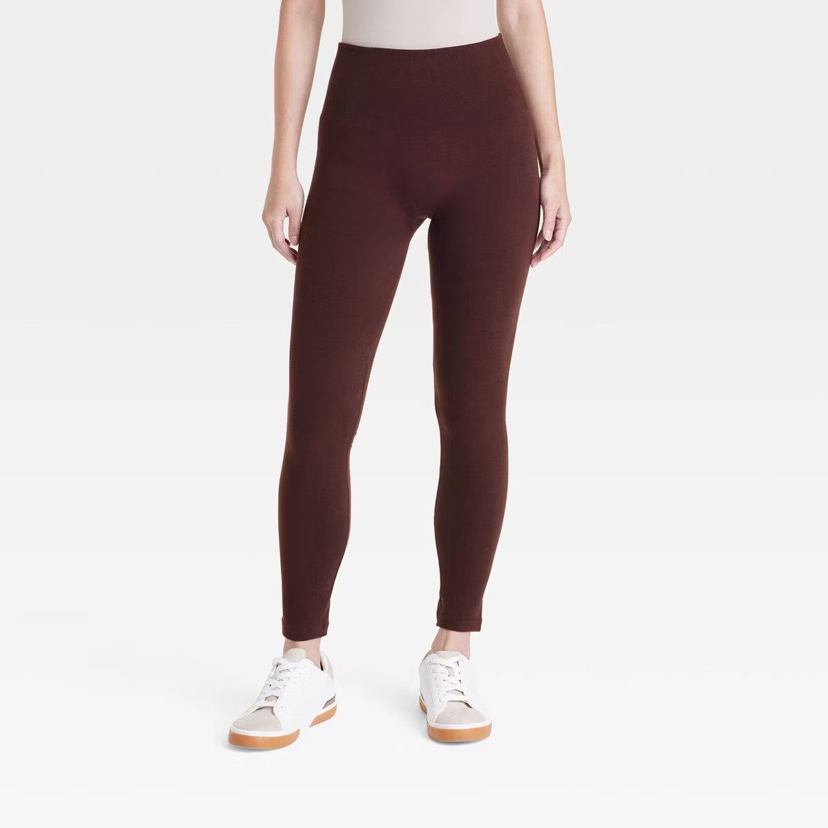 Women's High Waisted Cotton Seamless Fleece Lined Leggings - A New Day™ | Target