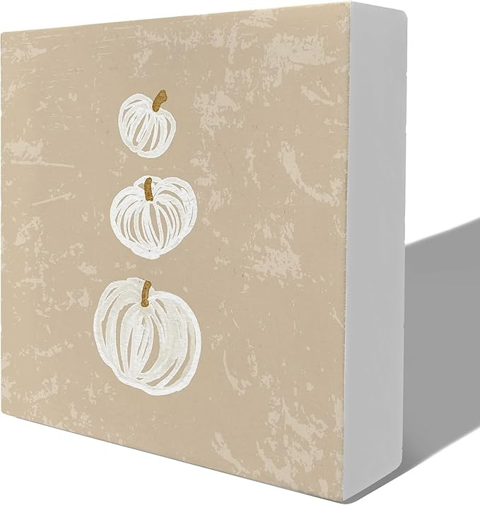 Boho Fall Pumpkin Decor, Fall Wooden Signs, Rustic Neutral Fall Pumpkin Autumn Harvest Thanksgivi... | Amazon (US)