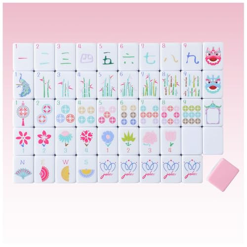My Mahjong Trove 160 Pink American Printed Mahjong Game Set with Carrying Bag and Accessories, 1.2’’ Mahjong Tile Set | Amazon (US)