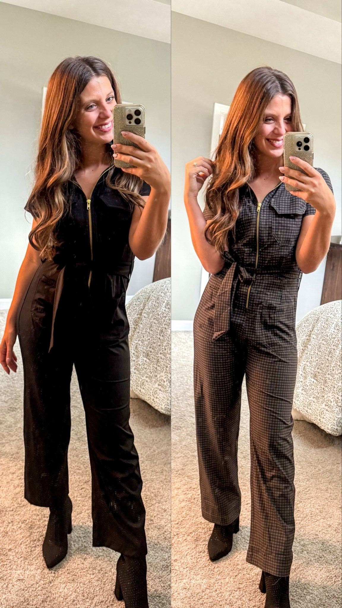 When you love a jumpsuit so much, you have to have it in another color ✨ I’m obsessed both the black and olive gingham on the City Jumpsuit from Albion - both perfect for fall and holiday events!

#LTKPetite #LTKWorkwear #LTKHoliday
