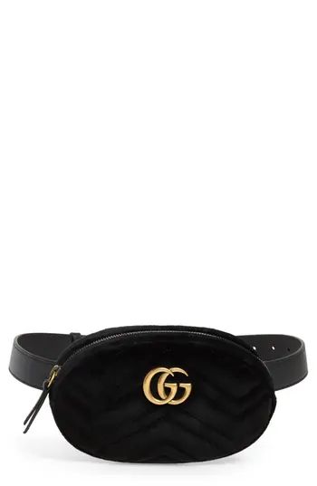 Gucci Small Gg Marmont 2.0 Velvet Belt Bag - Black | Nordstrom